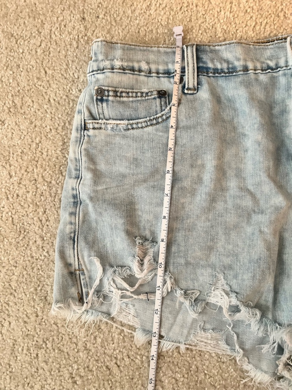 aerie Light Blue Distressed Denim Cutoff Shorts - Picture 5 of 6